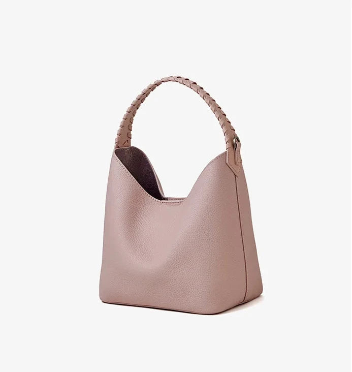 Lyra Artisan Genuine Leather Hand-Woven Accent Tote