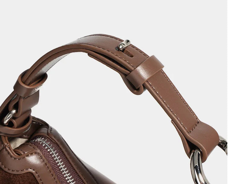 Chic Frosted Suede Leather Minimalist Shoulder Purse