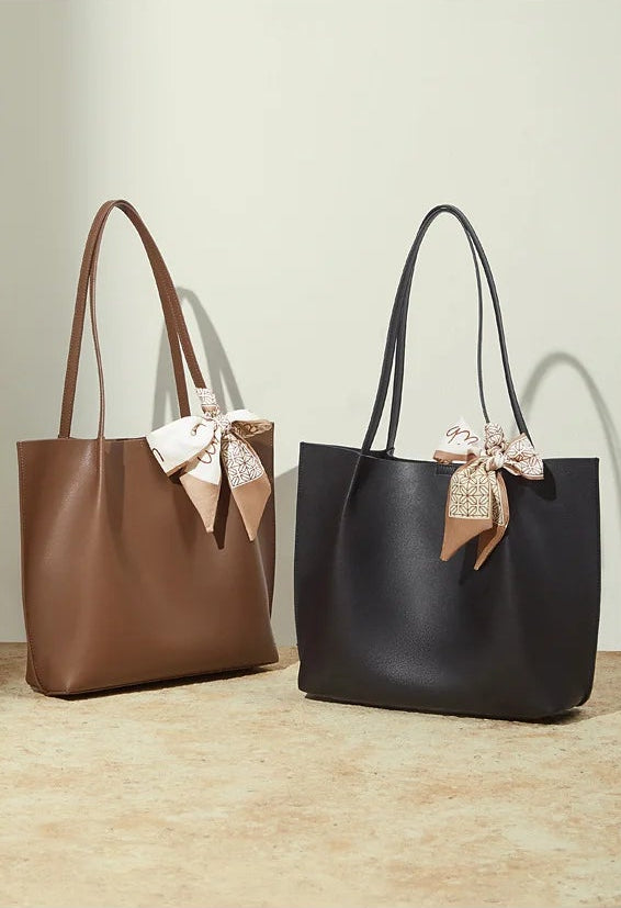 Meridian Genuine Leather Scarf-Accent Tote