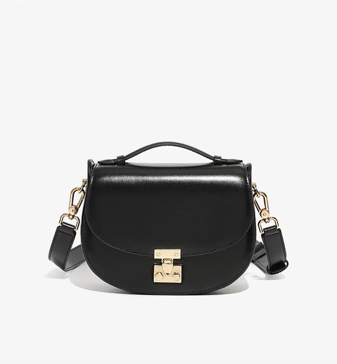 Aura Genuine Leather Top-Handle Saddle Bag