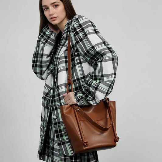 Elysian Genuine Leather High-Quality Soft Cowhide Tote Bag