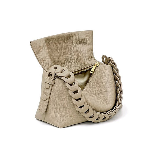 Togo Cowhide Braided Strap Shoulder Bag
