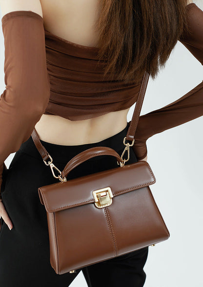 Genuine Leather Luxury Designer Square Handbag