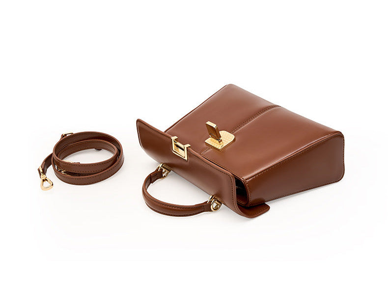 Genuine Leather Luxury Designer Square Handbag
