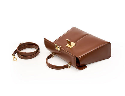 Genuine Leather Luxury Designer Square Handbag
