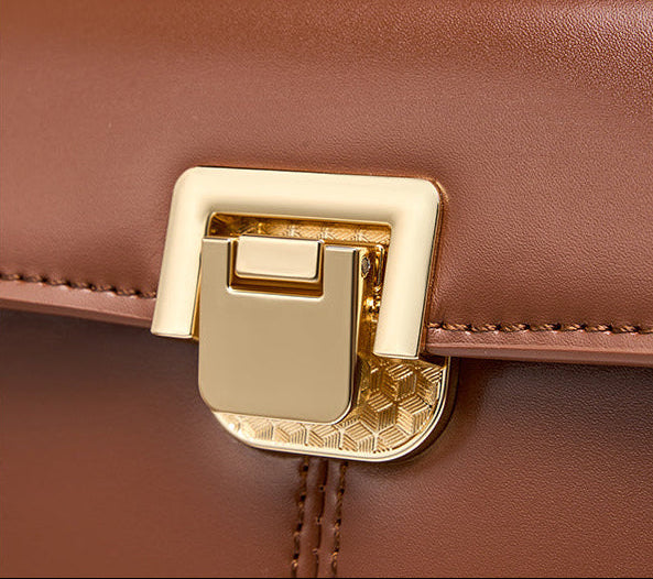 Genuine Leather Luxury Designer Square Handbag