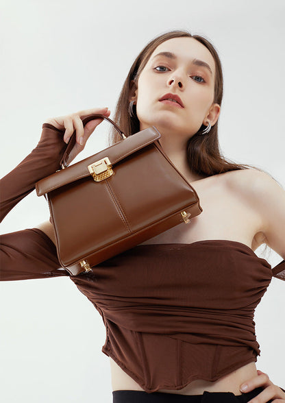 Genuine Leather Luxury Designer Square Handbag