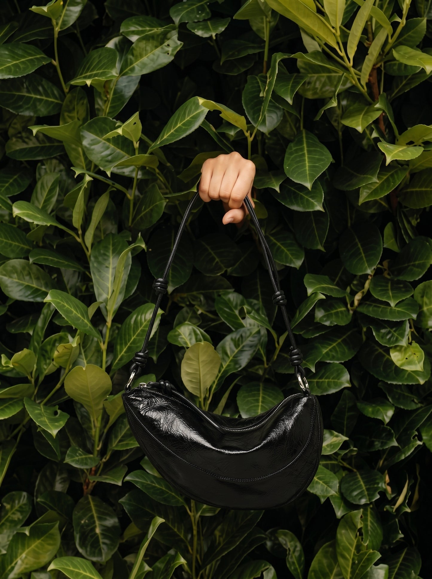 Premium Half Moon Leather Shoulder Handbag