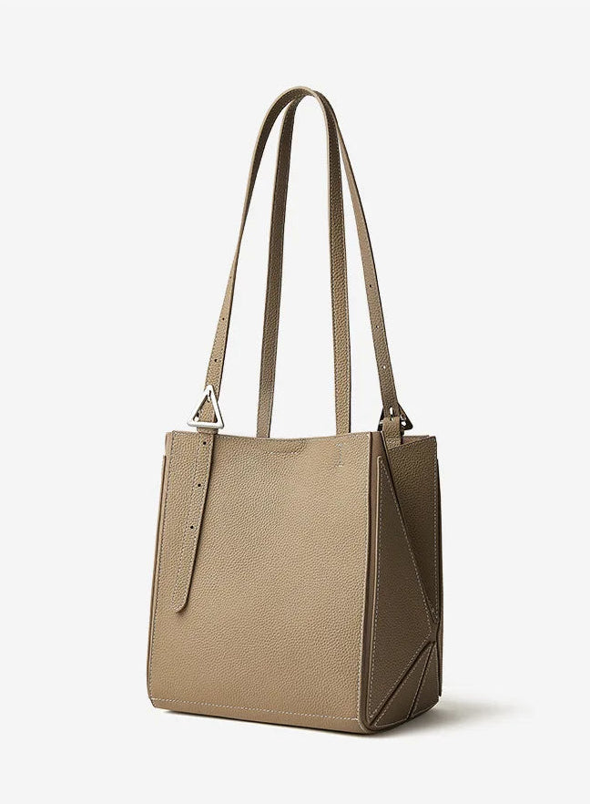 Aura Genuine Leather Geometric Winged Tote