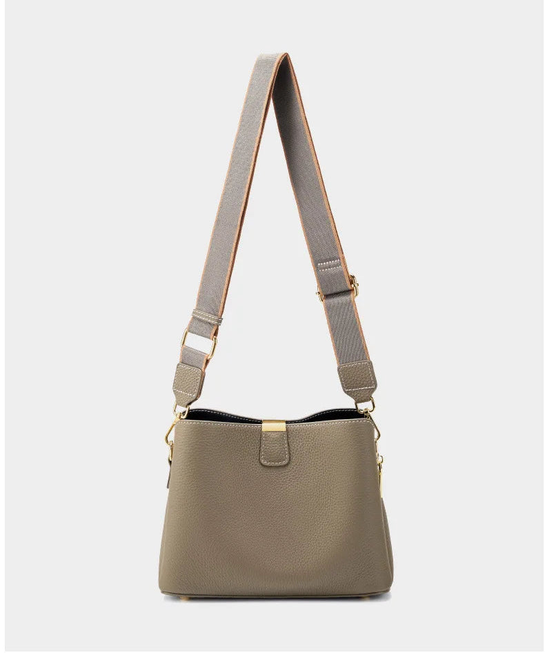 Elite Top Grain Genuine Leather Large Capacity Bucket Bag