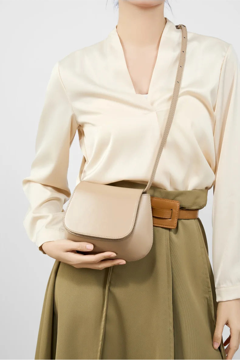 Charming Genuine Leather Minimalist Small Shoulder Bag