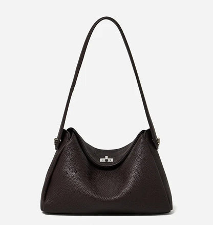 Vesper Genuine Leather Turn-Lock Contour Hobo