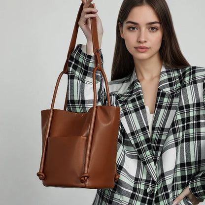 Elysian Genuine Leather High-Quality Soft Cowhide Tote Bag
