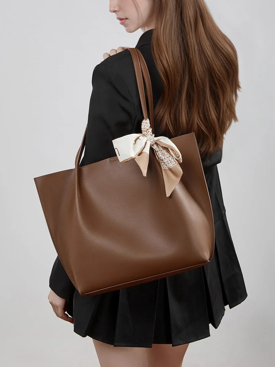 Meridian Genuine Leather Scarf-Accent Tote