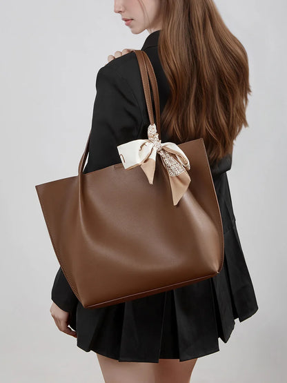 Meridian Genuine Leather Scarf-Accent Tote