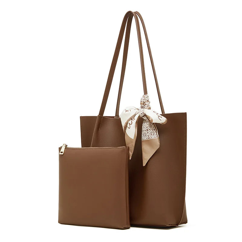 Meridian Genuine Leather Scarf-Accent Tote