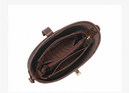 Genuine Leather Luxury Bucket Handbag