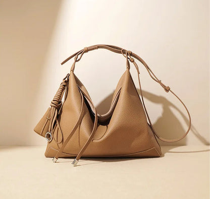 Premium Genuine Leather Chic Designer Tote and Small Purse Set
