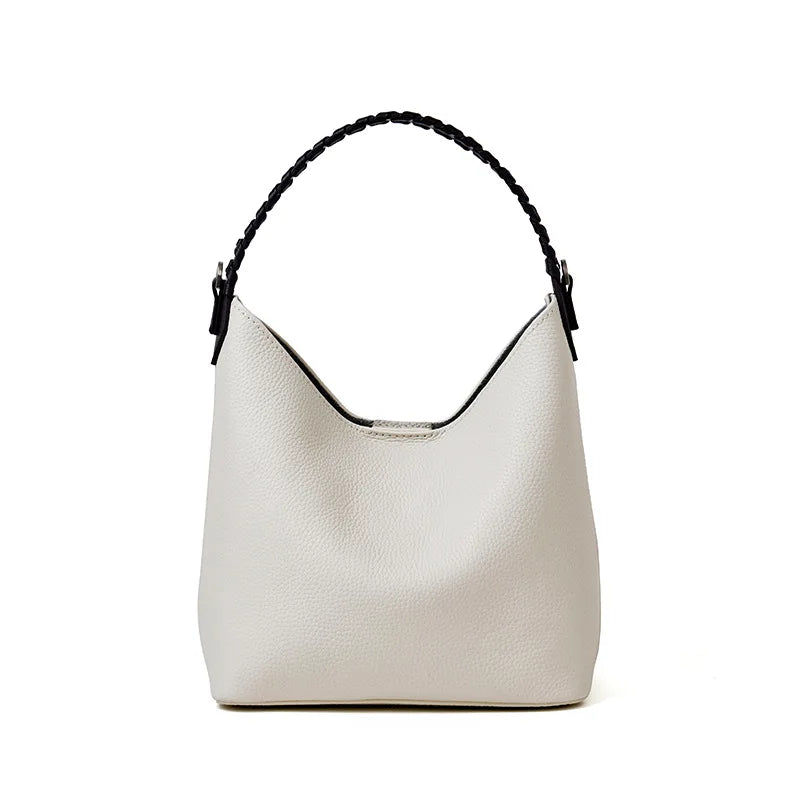 Lyra Artisan Genuine Leather Hand-Woven Accent Tote