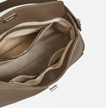 Vesper Genuine Leather Turn-Lock Contour Hobo