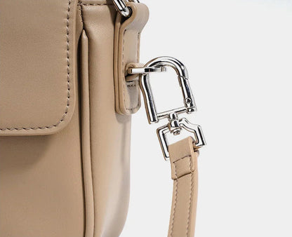Genuine Leather Flap Crossbody Bag
