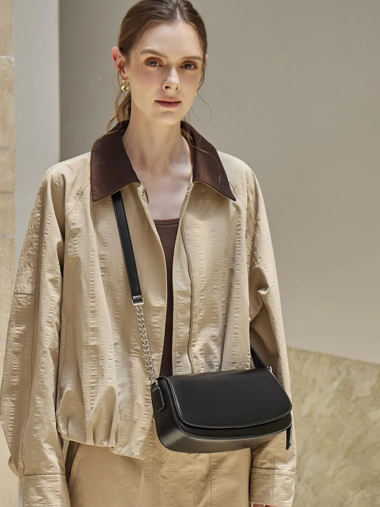Nova Genuine Leather Asymmetric Strap Underarm Bag