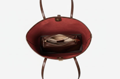 Serene Top Grain Leather Minimalist Oversized Shoulder Bag