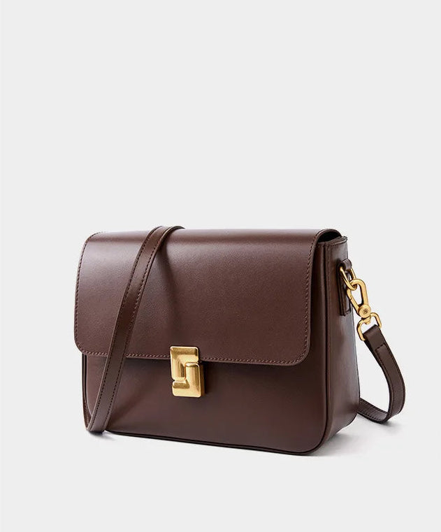Aura Genuine Leather Luxury Small Square Crossbody Bag