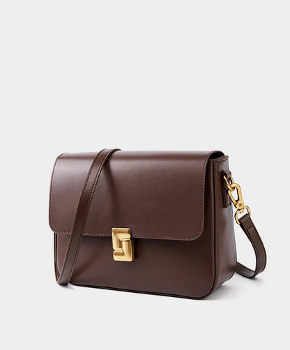 Aura Genuine Leather Luxury Small Square Crossbody Bag