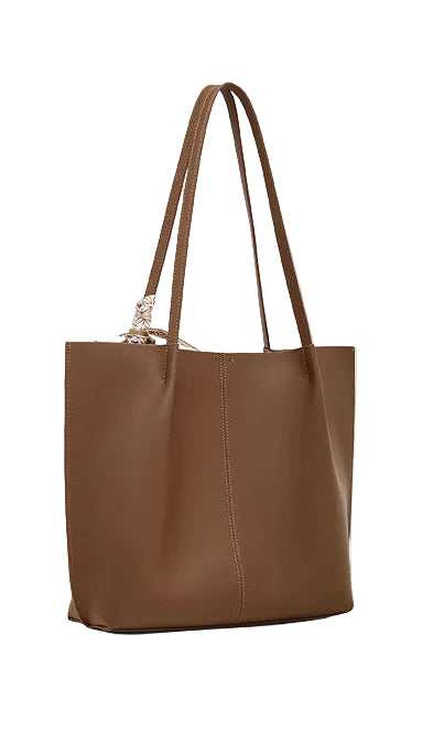 Meridian Genuine Leather Scarf-Accent Tote