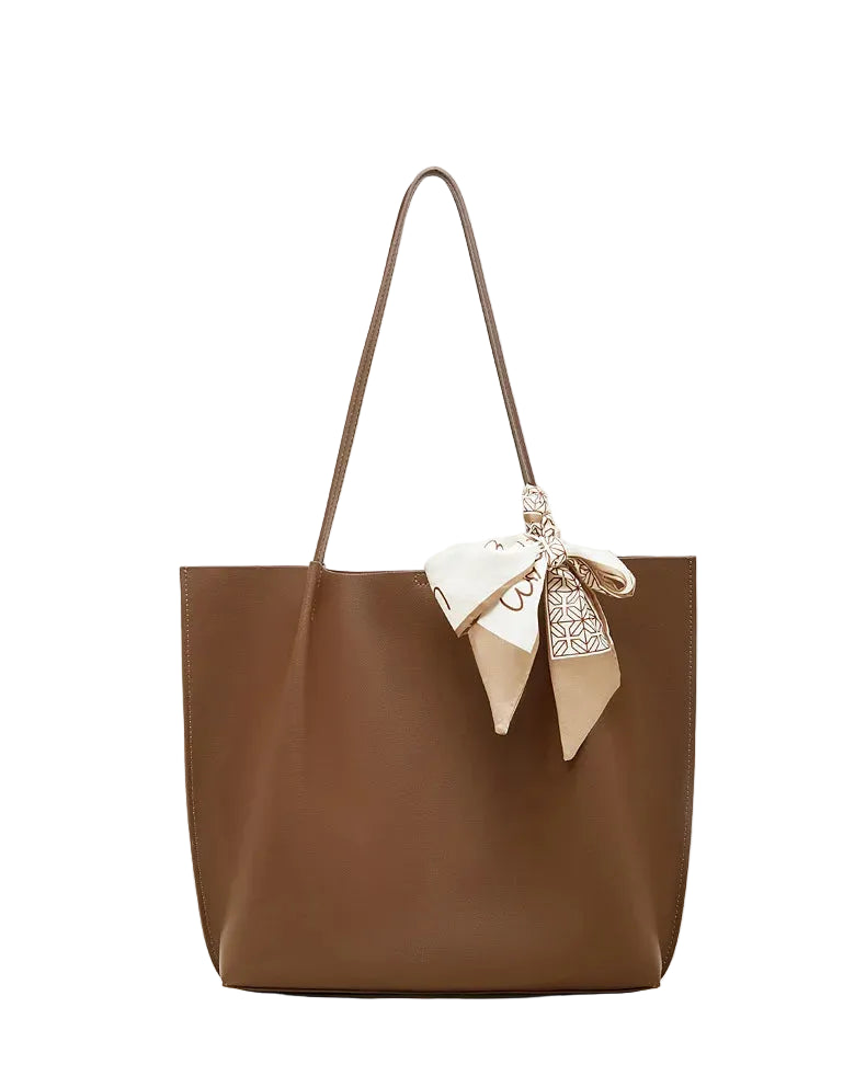 Meridian Genuine Leather Scarf-Accent Tote