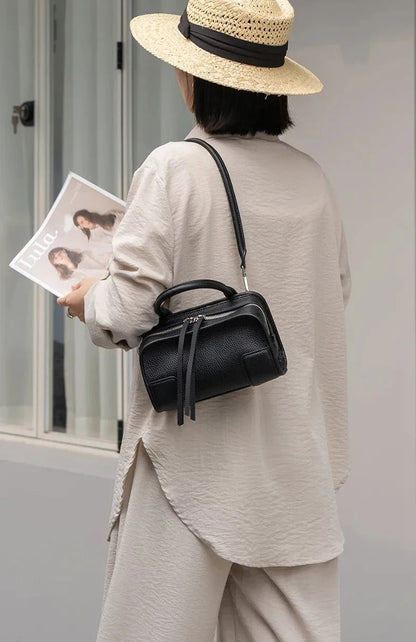 Aura Premium Genuine Leather Boxy Cross body Bag