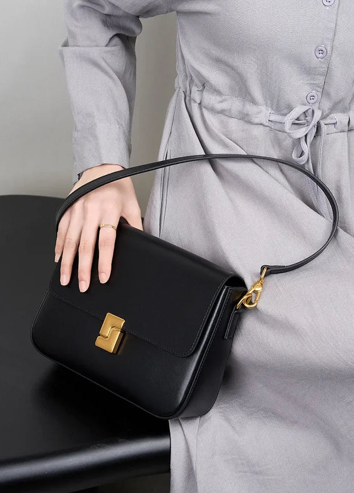 Aura Genuine Leather Luxury Small Square Crossbody Bag