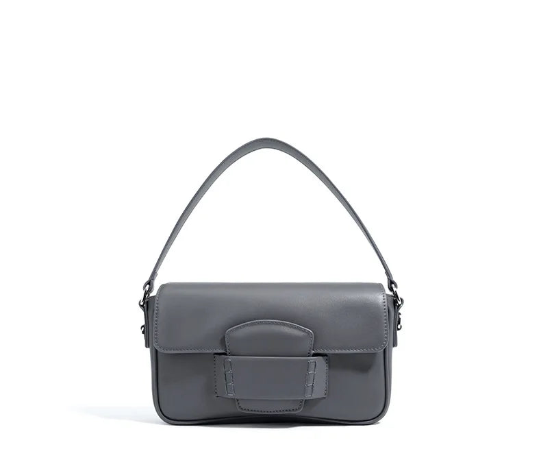 Genuine Leather Flap Crossbody Bag