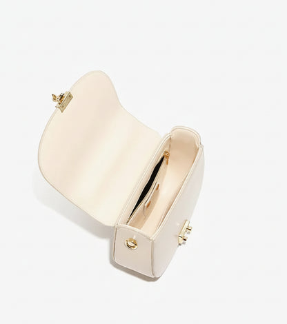 Aura Genuine Leather Top-Handle Saddle Bag
