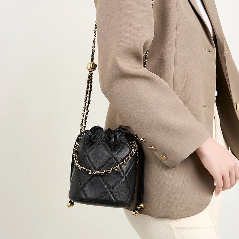 Majestic Luxury Genuine Leather Chain Shoulder Bag