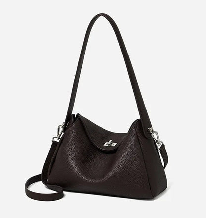 Vesper Genuine Leather Turn-Lock Contour Hobo