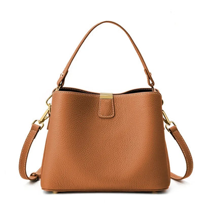 Elite Top Grain Genuine Leather Large Capacity Bucket Bag