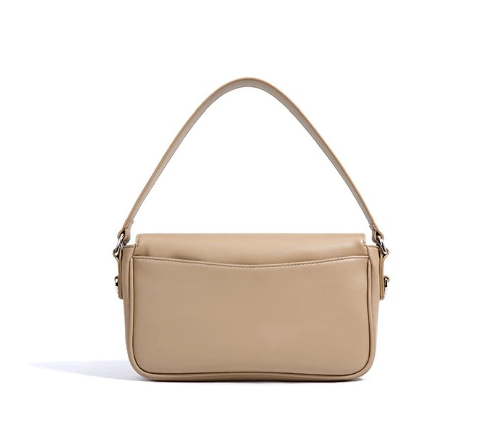 Genuine Leather Flap Crossbody Bag
