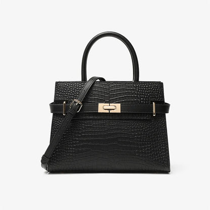 Crocodile Texture Leather Handbag
