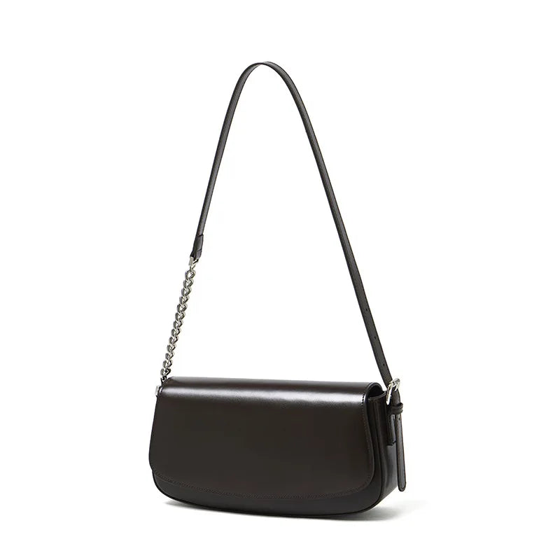 Nova Genuine Leather Asymmetric Strap Underarm Bag