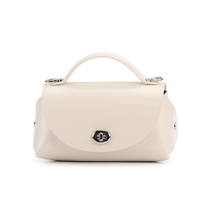 Aura Genuine Leather Turn-Lock Mini Satchel