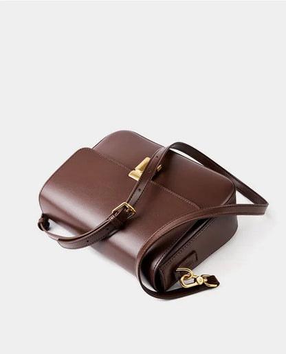 Aura Genuine Leather Luxury Small Square Crossbody Bag