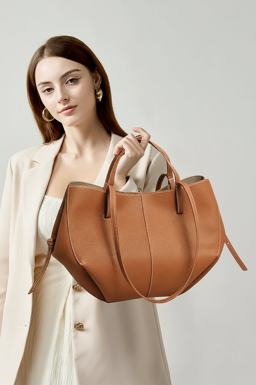 Genuine Leather Classic Large Tote Bag