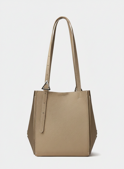 Aura Genuine Leather Geometric Winged Tote