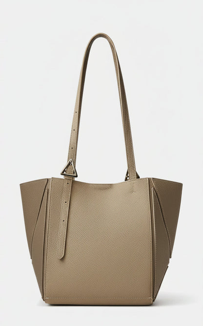 Aura Genuine Leather Geometric Winged Tote