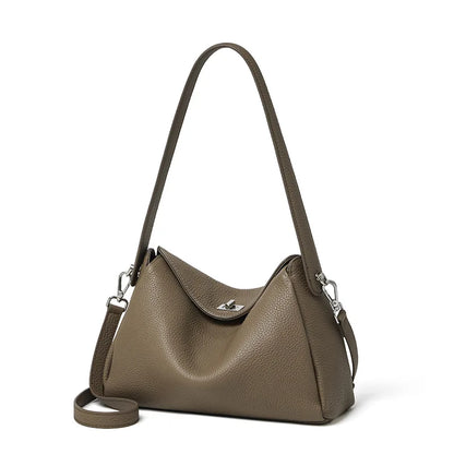 Vesper Genuine Leather Turn-Lock Contour Hobo