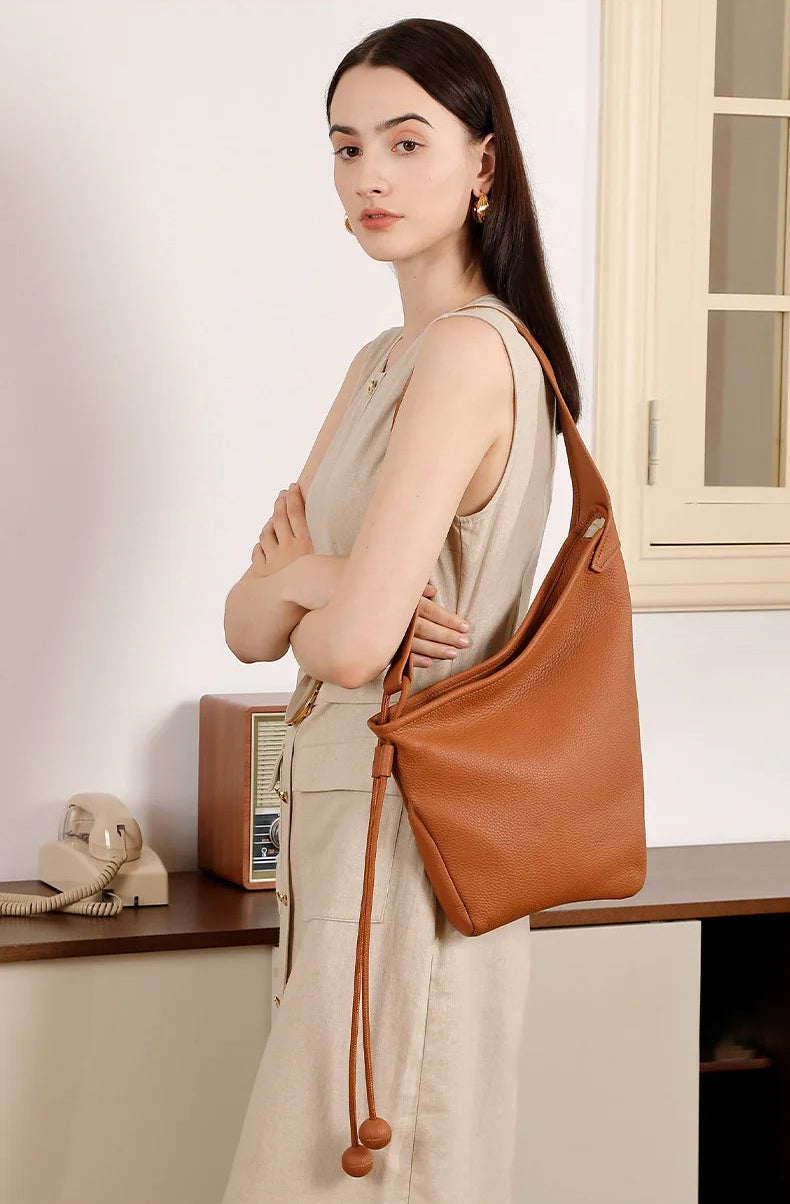 Zephyr Genuine Leather Sloping Contour Hobo