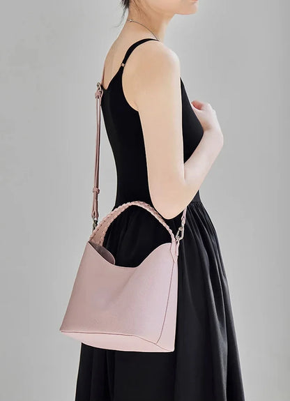 Lyra Artisan Genuine Leather Hand-Woven Accent Tote