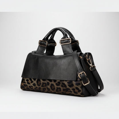 Exquisite Genuine Leather Tiger Pattern Tote Handbag